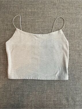 wild fable Silver Spaghetti Strap Crop Cami